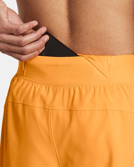 Pantalón corto de 13 cm UA Launch Elite para hombre, Orange, pdpMainDesktop image number 3